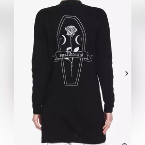 Hot Topic Plus Size Black Spellbound Rose & Coffin Cardigan Goth Emo Size 4X
